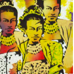 Wunna Aung, Queen Supayalat, Acryic and Spray paint on canvas, 91cm x 61cm, 2014