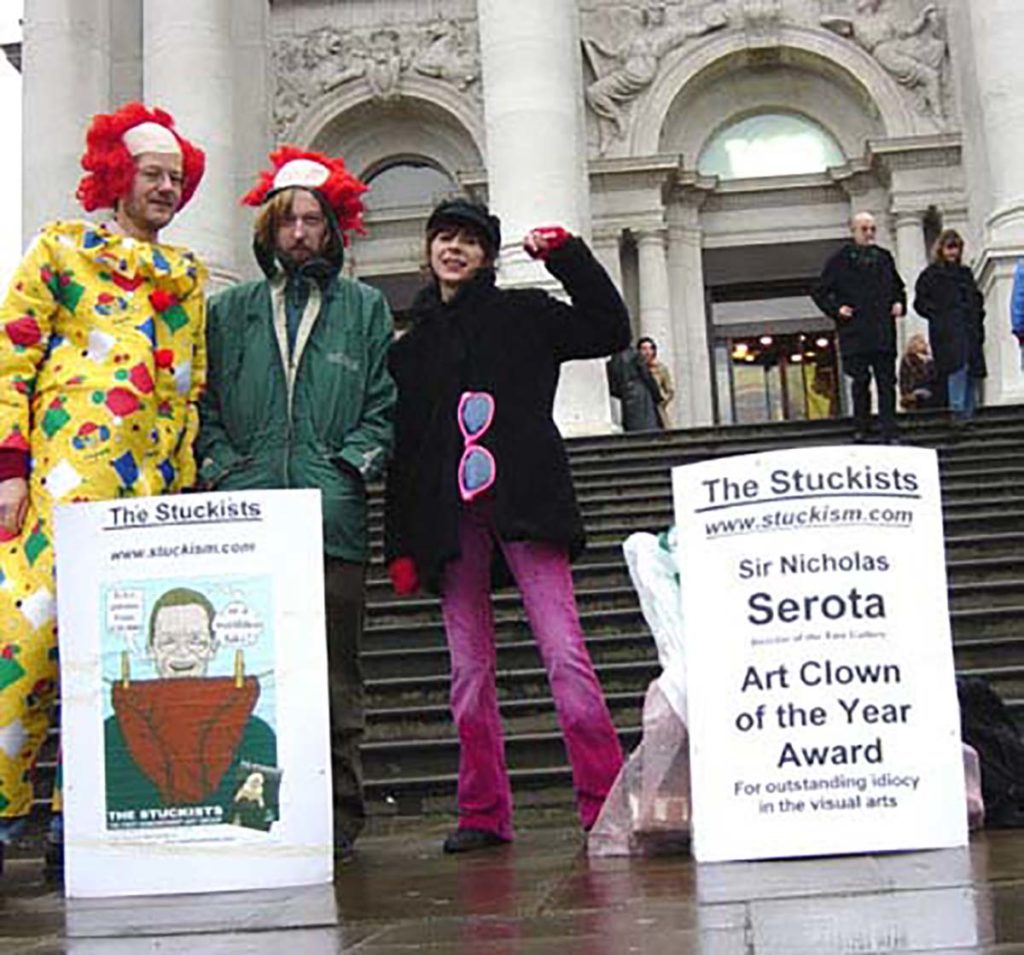 Stuckist demo against the Turner Prize,  Tate Britain 8 Dec 2002 - Charles Thomson, Philip Absolon, Gina Bold