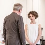 (L-R) Paul Kemp (The Prime Ministers) and Faye Castelow (Queen Elizabeth II)  in rehearsals for The Audience