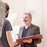 Paul Kemp (The Prime Ministers) in rehearsals for The Audience