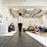 (L-R) Faye Castelow (Queen Elizabeth II) and Tom Jackson Greaves (Movement Director) in rehearsals for The Audience