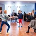 Jane How (Aunt George), Kate Waters (fight director) and Celeste Dodwell (Violet Hunter) – credit Mitzide Margary