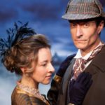 Vanessa Faye-Stanley (Lucy Grendle), Stephen Chance (Sherlock Holmes). Photo by Alastair Hilton