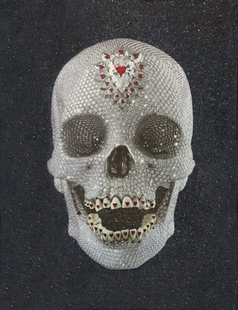 Damien Hirst For the Love of God, Enlightenment, 2012 Silkscreen print on paper with diamond dust with red marker 100.1 × 74.9 cm 39 3/8 × 29 1/2 in