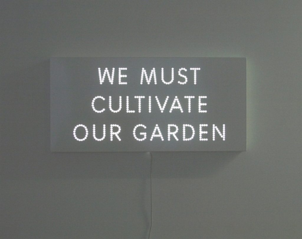 NATHAN COLEY We Must Cultivate Our Garden, 2007 Powder coated light box