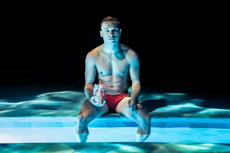 Finn Cole in Red Speedo, © Johan Persson