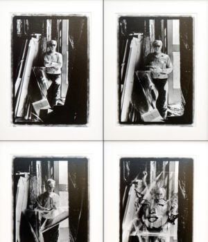 William John Kennedy, Andy Warhol with the Marilyn Acetate (1964), Chromogenic Print. Courtesy of The Warhol Kennedy Residence.
