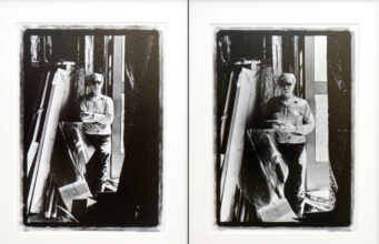 William John Kennedy, Andy Warhol with the Marilyn Acetate (1964), Chromogenic Print. Courtesy of The Warhol Kennedy Residence.