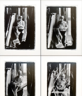 William John Kennedy, Andy Warhol with the Marilyn Acetate (1964), Chromogenic Print. Courtesy of The Warhol Kennedy Residence.