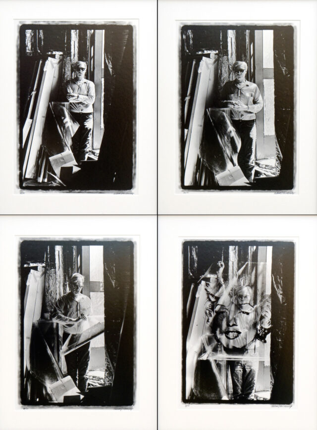29-D William John Kennedy, Andy Warhol with the Marilyn Acetate (1964), Chromogenic Print. Courtesy of The Warhol Kennedy Residence.