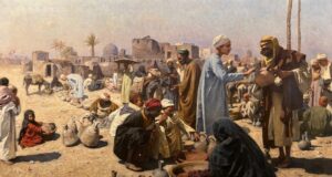 Franz Xaver Kosler, The Old Cairo Market. Oil on canvas, 135x83.3cm