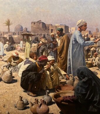 Franz Xaver Kosler, The Old Cairo Market. Oil on canvas, 135x83.3cm