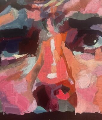 Barbara Hoogeweegen, Where Am I? 2026. Oil on canvas board, 21x29cm