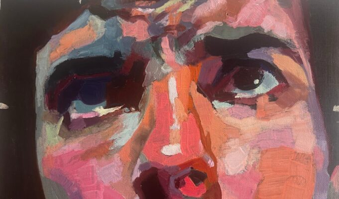 Barbara Hoogeweegen, Where Am I? 2026. Oil on canvas board, 21x29cm